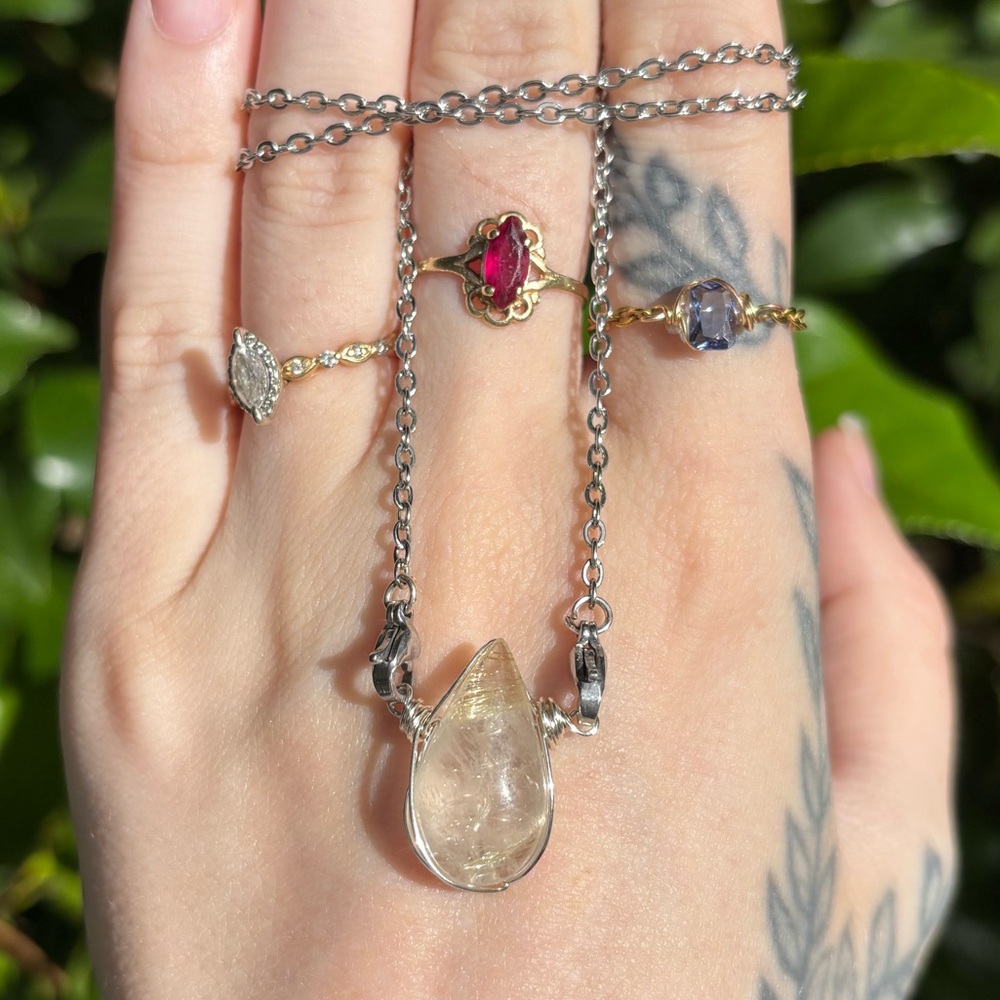Rutile quartz interchangeable necklace